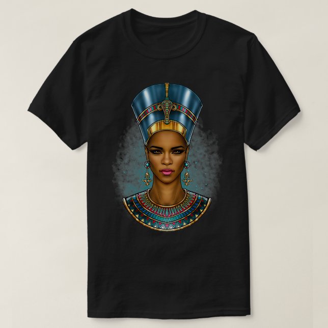 Camiseta Nefertiti negro Melanin Reina egipcia mujeres negr (Diseño del anverso)