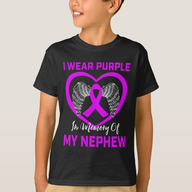 Camiseta Nefeto de Cinta Púrpura Conciencia sobre el cáncer (Anverso)