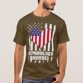 Camiseta Nefrología Bandera de Enfermeras Estados Unidos En
