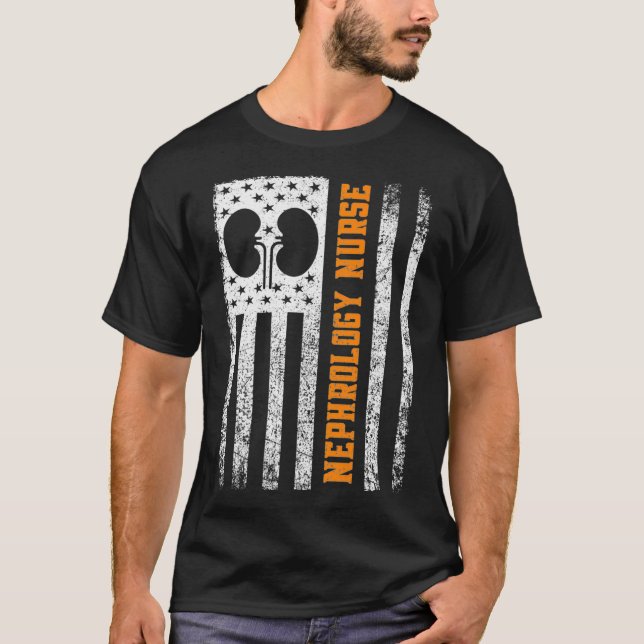 Camiseta Nefrología Bandera Enfermera Diálisis renal RN ren (Anverso)