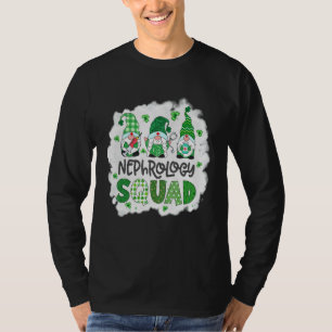 Camiseta Nefrología blanqueada Gnomies St Patricks Day