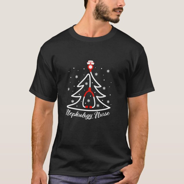 Camiseta Nefrología Enfermera Estetoscopio de Árbol de Navi (Anverso)