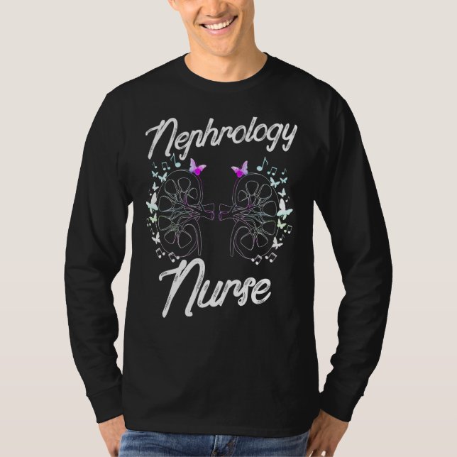 Camiseta Nefrología Enfermera Flor Skeleton Diálisis Enferm (Anverso)
