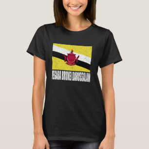 Camiseta Negara Brunéi Darussalam Bandera Grunge Vintage So