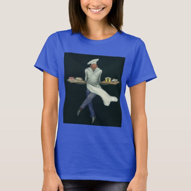 Camiseta Negocio de Comida Antigua, Panadero con Postres de (Anverso)