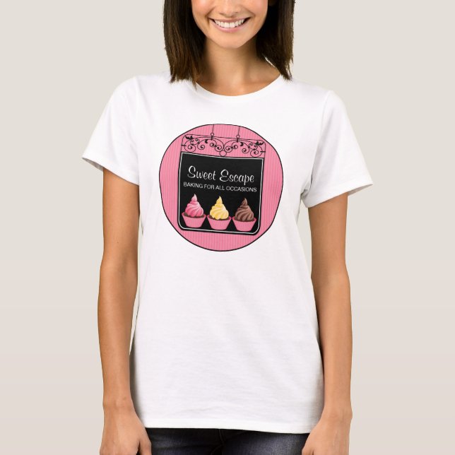 Camiseta Negocio de la panadería del Rótulo de la magdalena (Anverso)