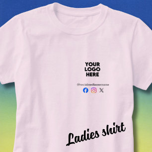 Camiseta Negocio de Logo Personalizado y Medios Sociales