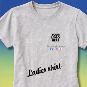 Camiseta Negocio de Logotipos Personalizados y Medios Socia