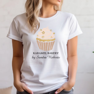 Camiseta Negocio de Panadería de Cupcakes Rosa Claro