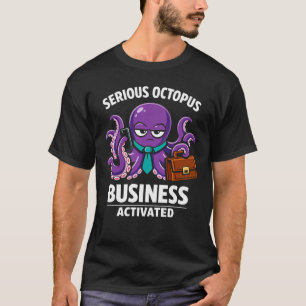 Camiseta Negocio de Pulpo Serio Activado Diseño Marino