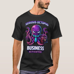 Camiseta Negocio Serio de Pulpo Activado Diseño Marino