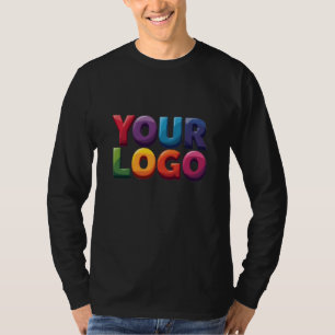 Camiseta Negocio Simple de Logotipo y Texto Personalizado