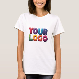 Camiseta Negocio Simple de Logotipo y Texto Personalizado