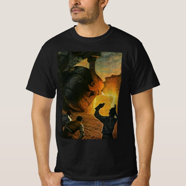 Camiseta Negocio vintage, industria de manufactura de acero (Anverso)