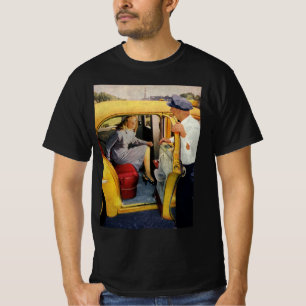 Camiseta Negocio Vintage, Mujer pasajera del taxi