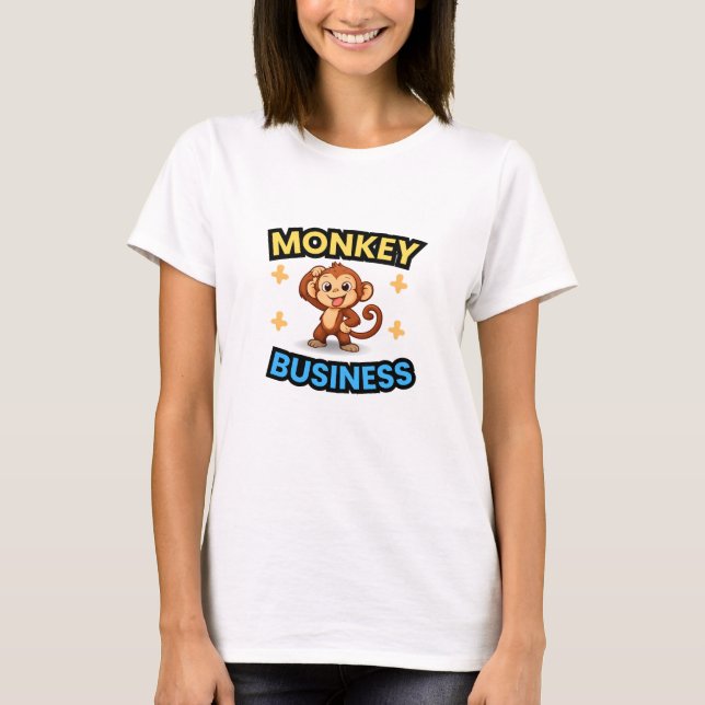 Camiseta Negocios de Mono Divertidos  (Anverso)