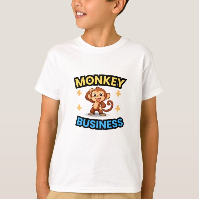 Camiseta Negocios de monos divertidos (Anverso)
