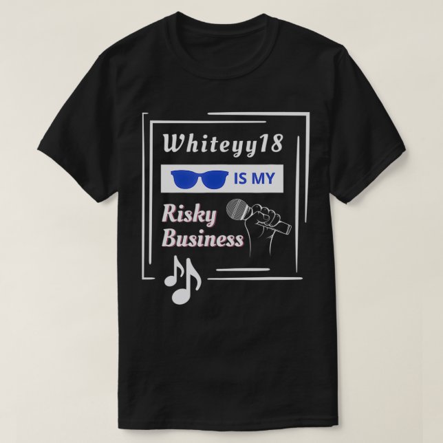 CAMISETA NEGOCIOS EN RIESGO DE WHITEY18, BLANCO DE EQUIPO,  (Diseño del anverso)