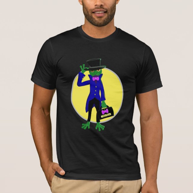 Camiseta negra adecuada para la rana (Anverso)