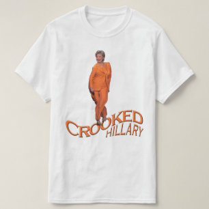Camiseta negra anaranjada torcida de Hillary