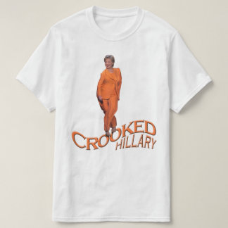 Camiseta negra anaranjada torcida de Hillary