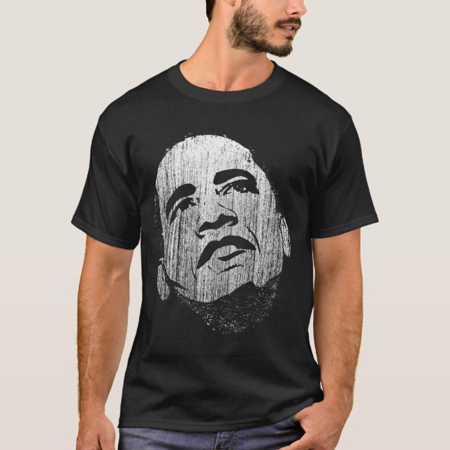Camiseta negra apenada de Barack Obama (Anverso)