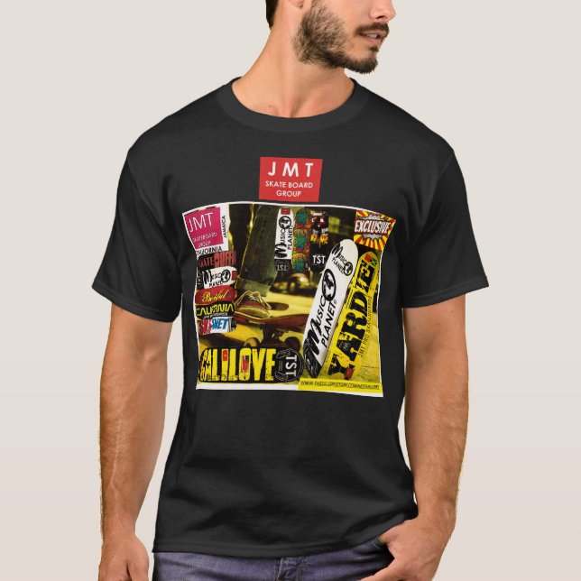 Camiseta negra básica de JMT CALIFORNIA (Anverso)