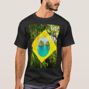 Camiseta negra básica del hombre BRASIL