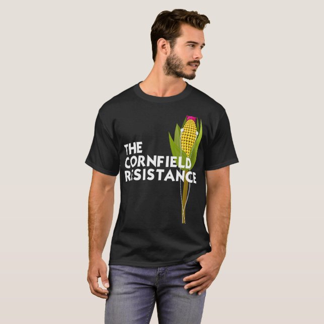 Camiseta negra básica masculina, la resistencia de (Anverso completo)