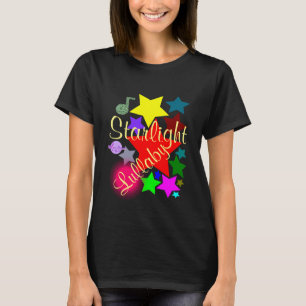 Camiseta negra colorida y estrellada