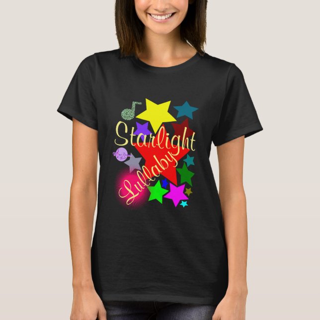 Camiseta negra colorida y estrellada (Anverso)