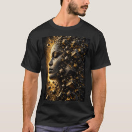 Camiseta negra con cubos de cara fragmentada en 3D