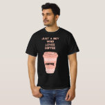 Camiseta negra con diseño de café<br><div class="desc">Esta es una hermosa camiseta para niños jóvenes.</div>