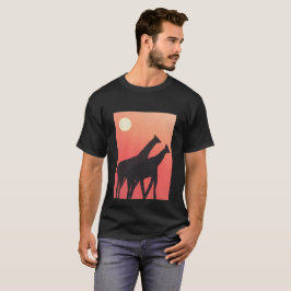 Camiseta negra con diseño de jirafa