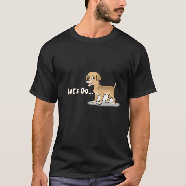 Camiseta negra con diseño de perro lindo ropa casu (Anverso)