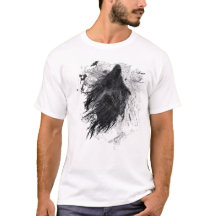 Camiseta negra con espíritu fantasmal y estética o