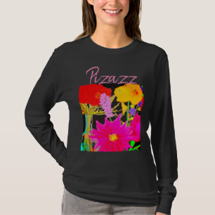 Camiseta negra con flores de artista