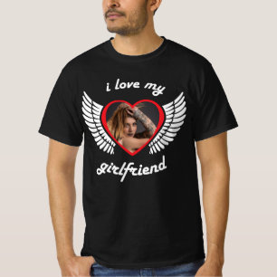 Camiseta Negra con Foto de 'Amo a Mi Novia'