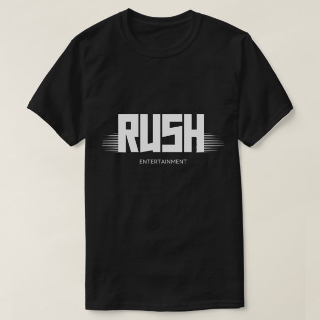 Camiseta negra con logotipo de Modern Rush Enterta (Diseño del anverso)