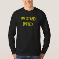 Camiseta negra con mensaje de unidad