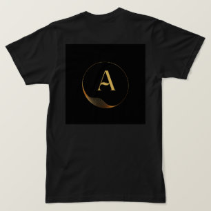 Camiseta negra con monograma de símbolo A personal
