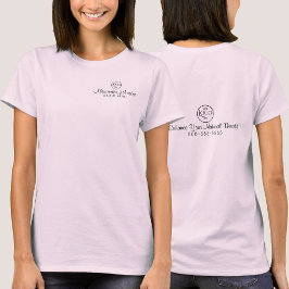 Camiseta negra con nombre de empleado de negocio c