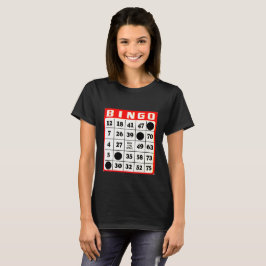 Camiseta negra con tarjeta de bingo