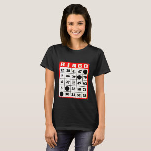 Camiseta negra con tarjeta de bingo