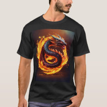 Camiseta negra con un diseño de dragón único
