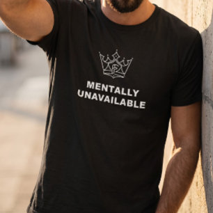 Camiseta Negra Corona Mentalmente No Disponible