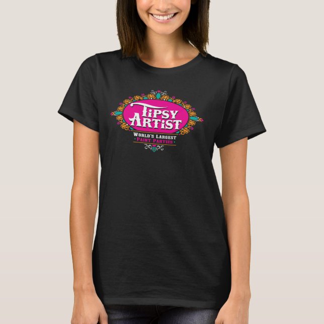 Camiseta negra de artista tipsy (Anverso)