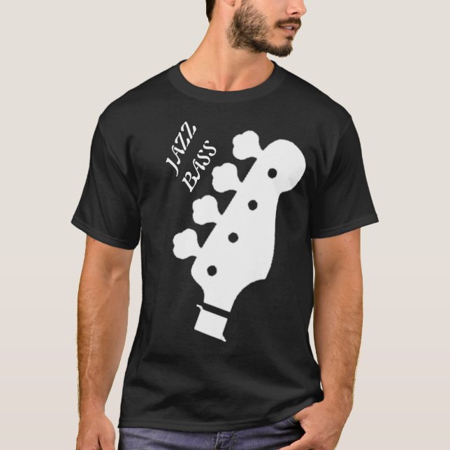 Camiseta negra de bajo de jazz (Anverso)