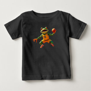 Camiseta negra de Basketball Frog bebé