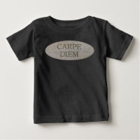 Camiseta negra de bebé Carpe Diem Stone